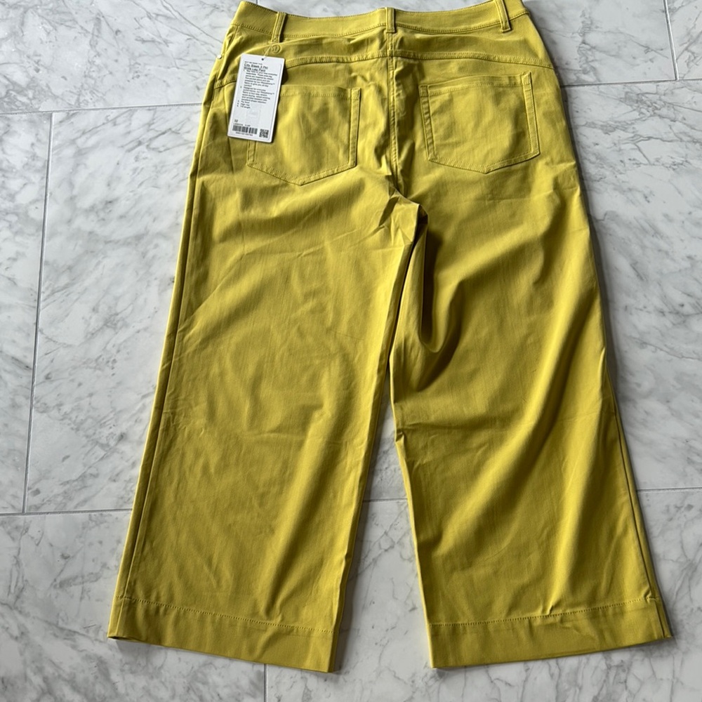 Lululemon Yellow/citron city sleek wide leg Cropped Trousers - Picture 2 of 6
